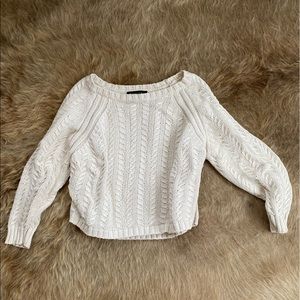 Banana republic crop knit Sweater cream crew kneck knit